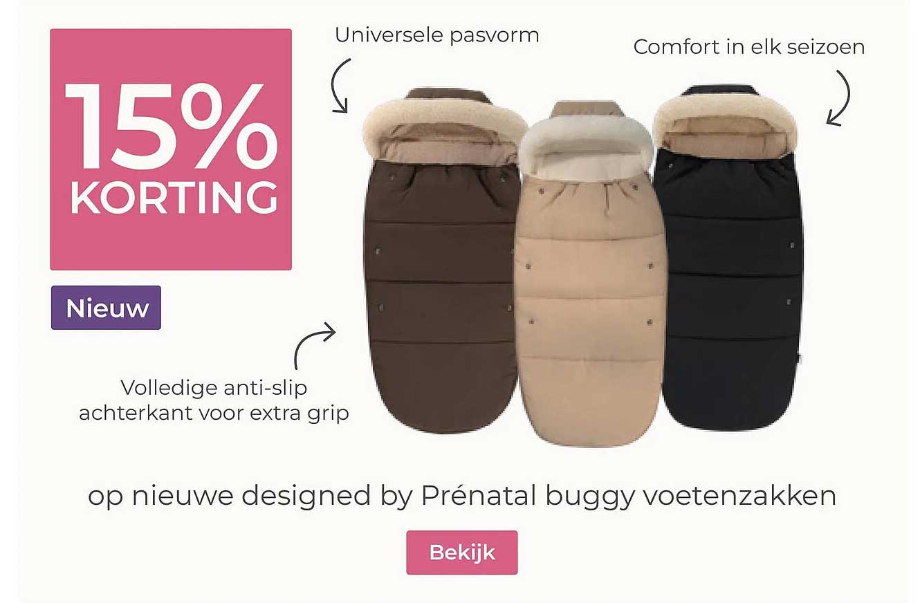 op nieuwe designed by Prénatal buggy voetenzakken