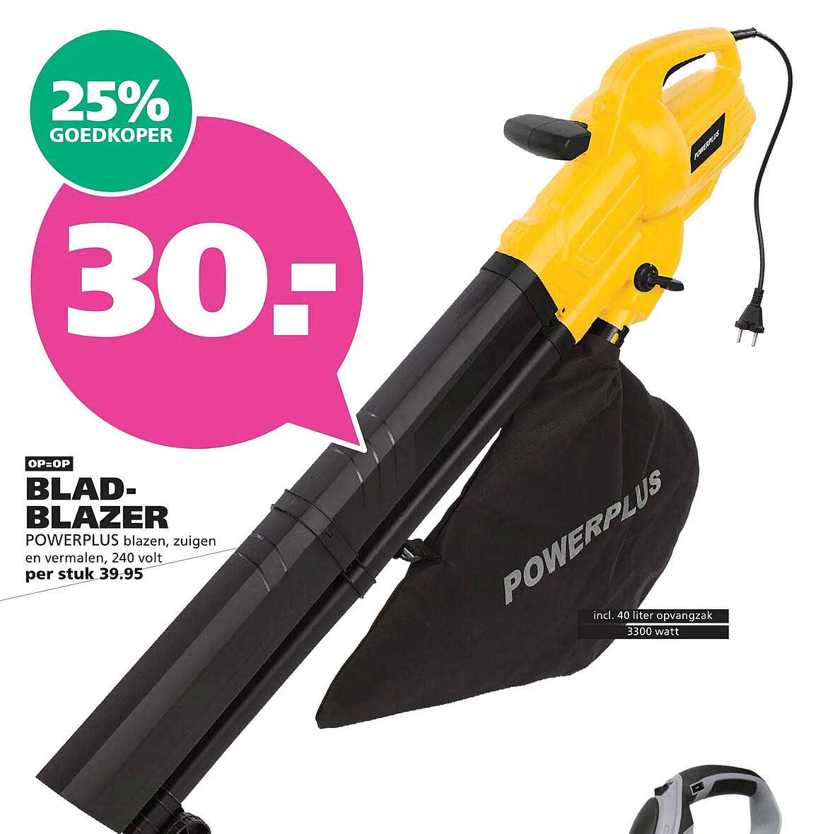 OP=OP BLAD-BLAZER POWERPLUS blazen, zuigen en vermalen, 240 volt