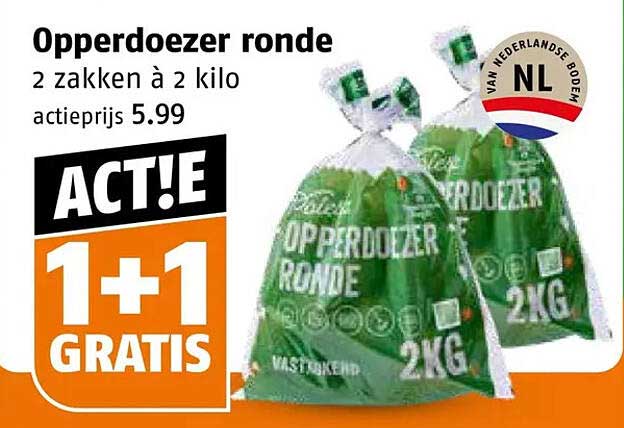 Opperdoezer ronde 2 zakken à 2 kilo 1+1 GRATIS