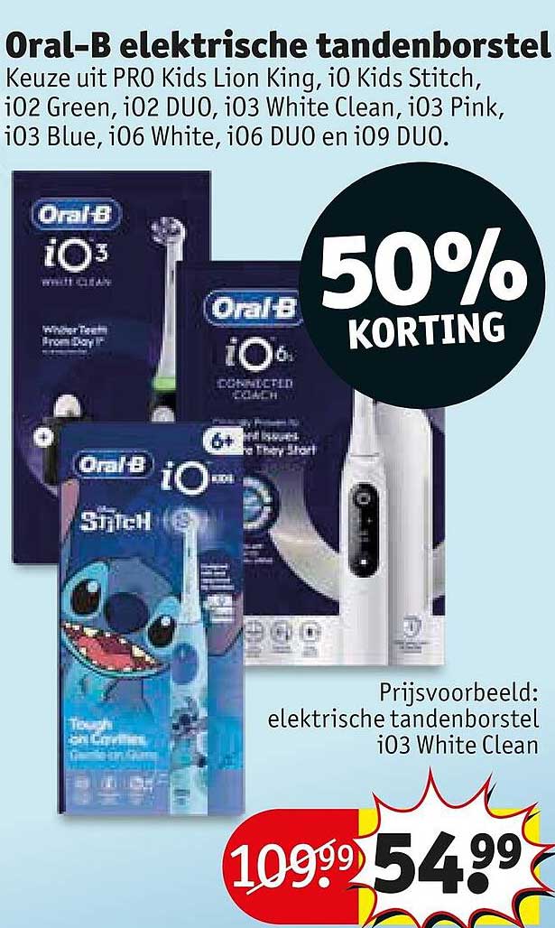 Oral-B elektrische tandenborstel 50% KORTING