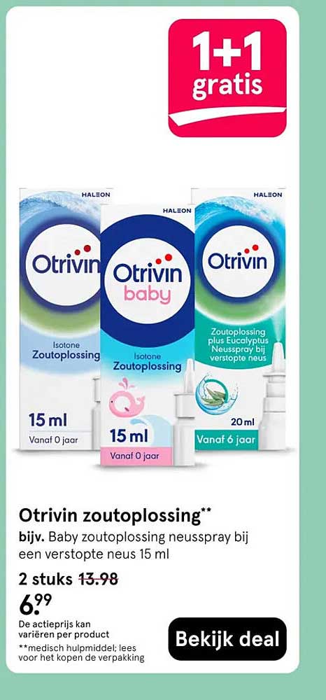 Otrivin zoutoplossing** 1+1 gratis