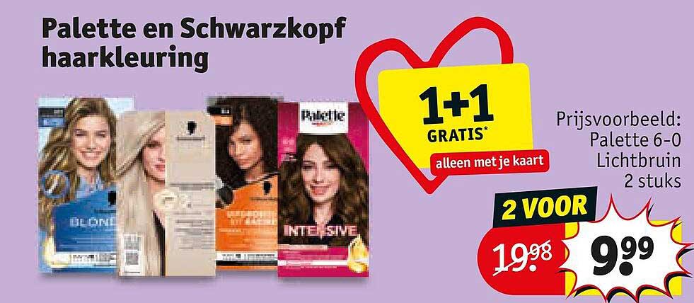 Palette en Schwarzkopf haarkleuring 1+1 GRATIS