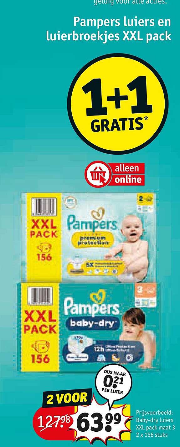 Pampers luiers en luierbroekjes XXL pack 1+1 gratis