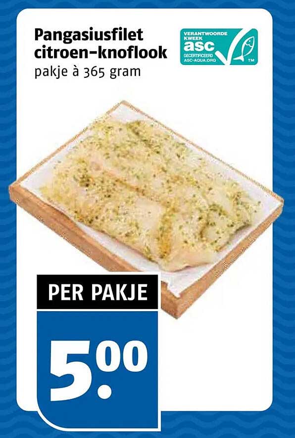 Pangasiusfilet citroen-knoflook pakje à 365 gram