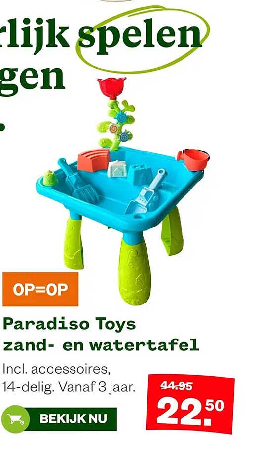 Paradiso Toys zand- en watertafel OP=OP