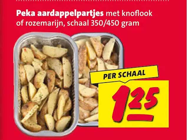 Peka aardappelpartjes met knoflook of rozemarijn, schaal 350/450 gram