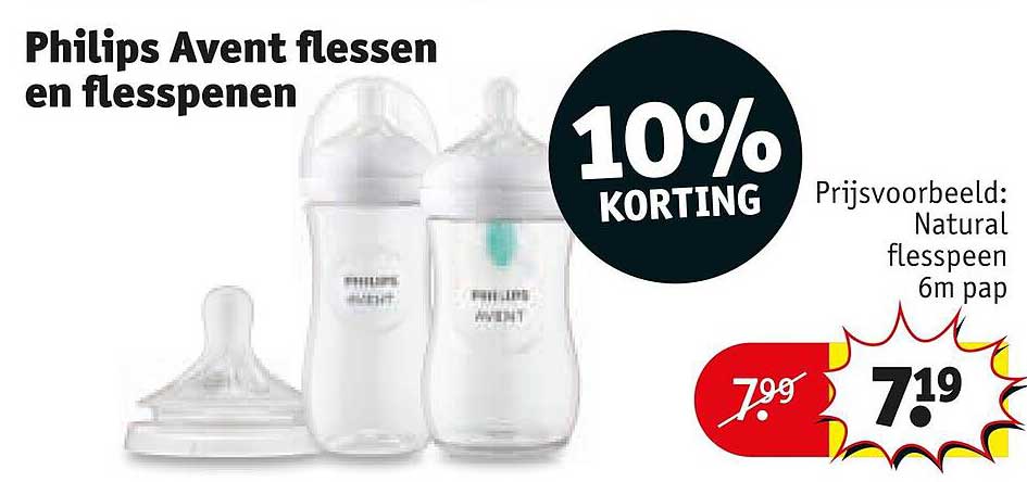 Philips Avent flessen en flesspenen 10% KORTING