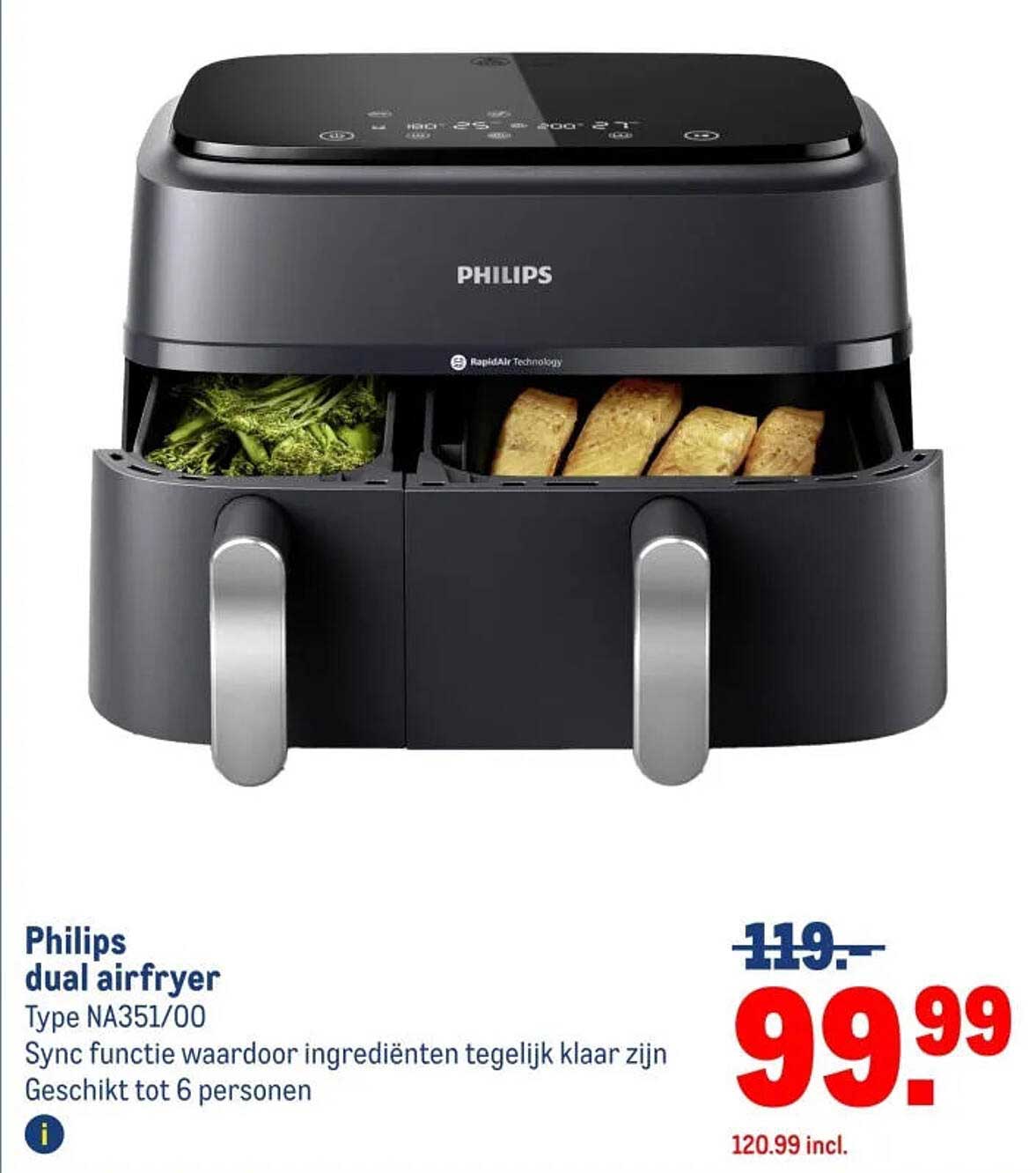 Philips dual airfryer Type NA351/00