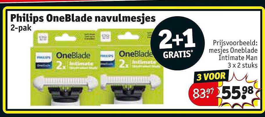 Philips OneBlade navulmesjes 2-pak 2+1 GRATIS*