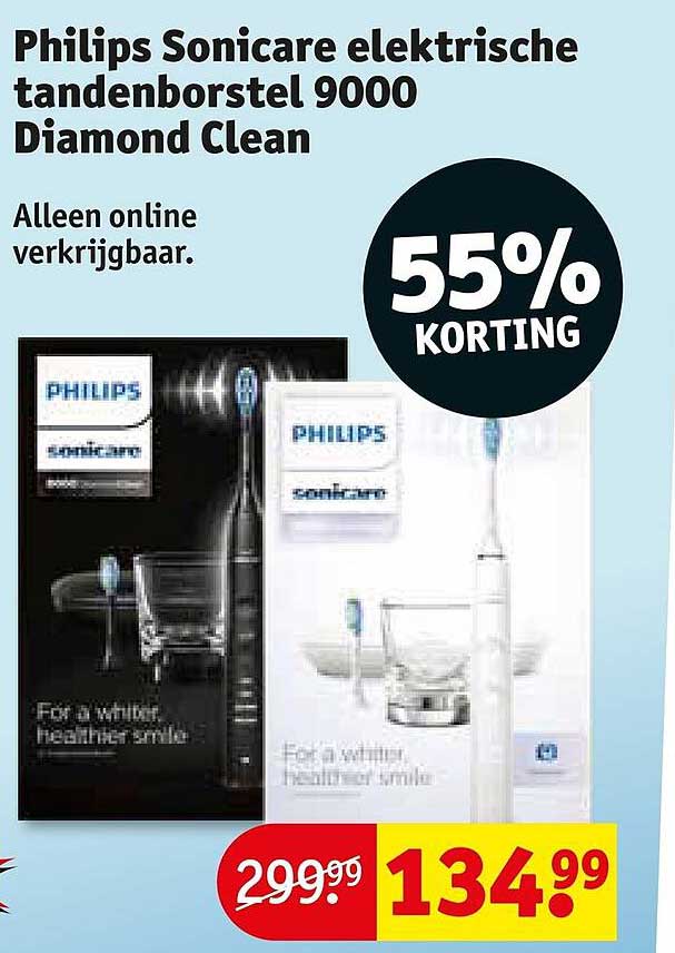 Philips Sonicare elektrische tandenborstel 9000 Diamond Clean 55% KORTING