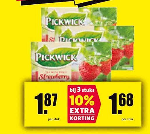 Pickwick bij 3 stuks 10% EXTRA KORTING