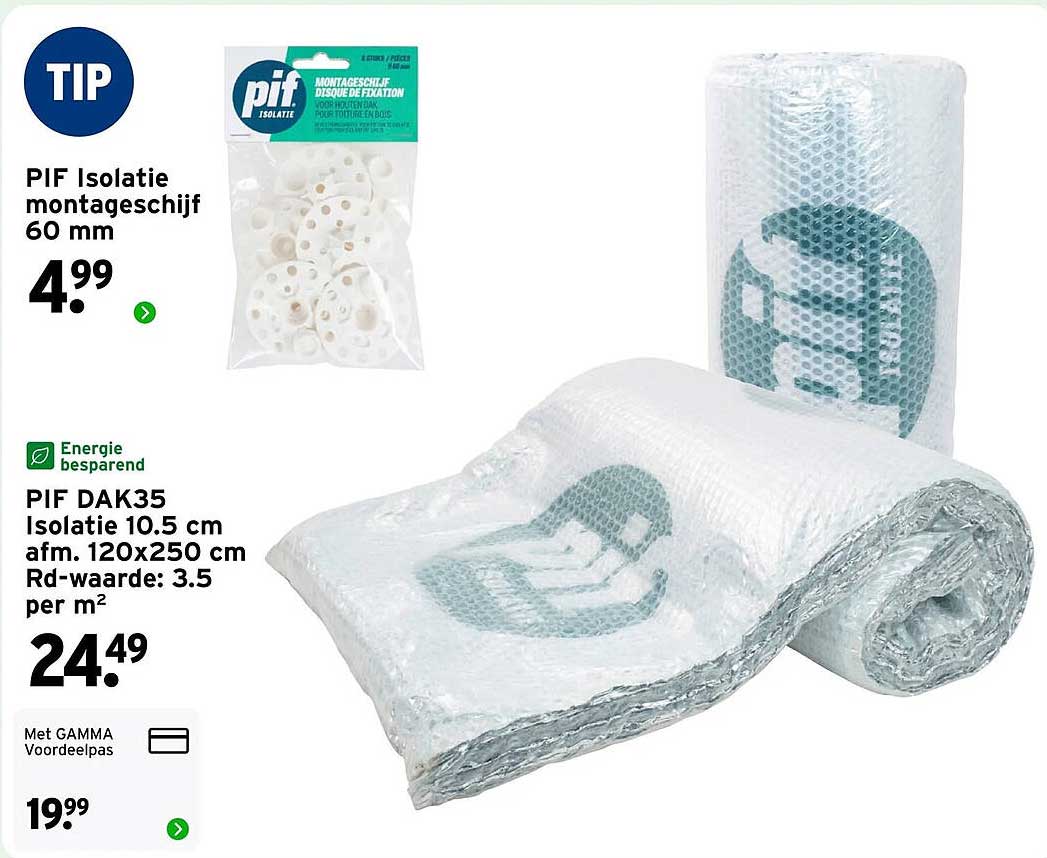 PIF Isolatie montageschijf 60 mm