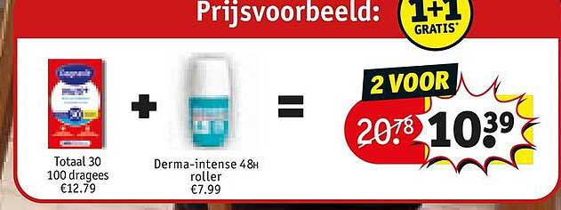 Prijsvoorbeeld: 1+1 GRATIS 2 VOOR