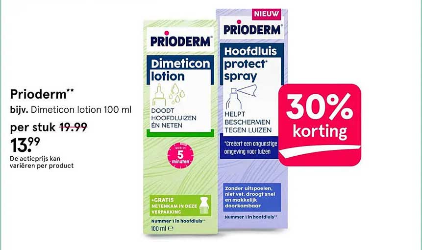 Prioderm bijv. Dimeticon lotion 100 ml 30% korting