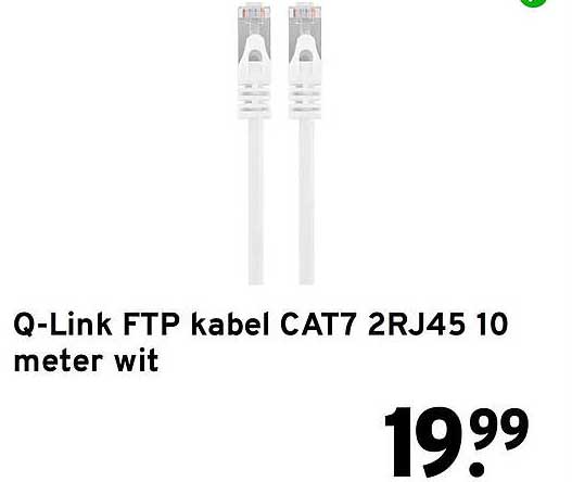 Q-Link FTP kabel CAT7 2RJ45 10 meter wit