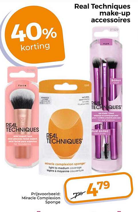 Real Techniques make-up accessoires 40% korting