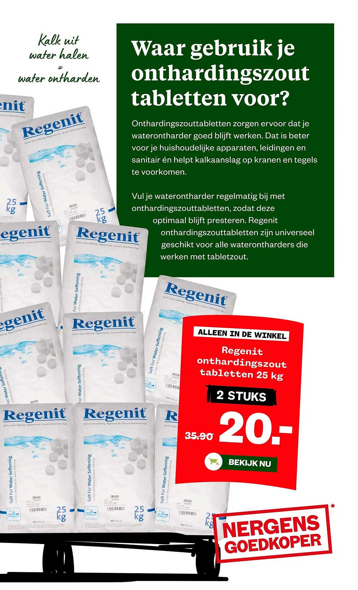 Regenit onthardingszout tabletten 25 kg 2 STUKS