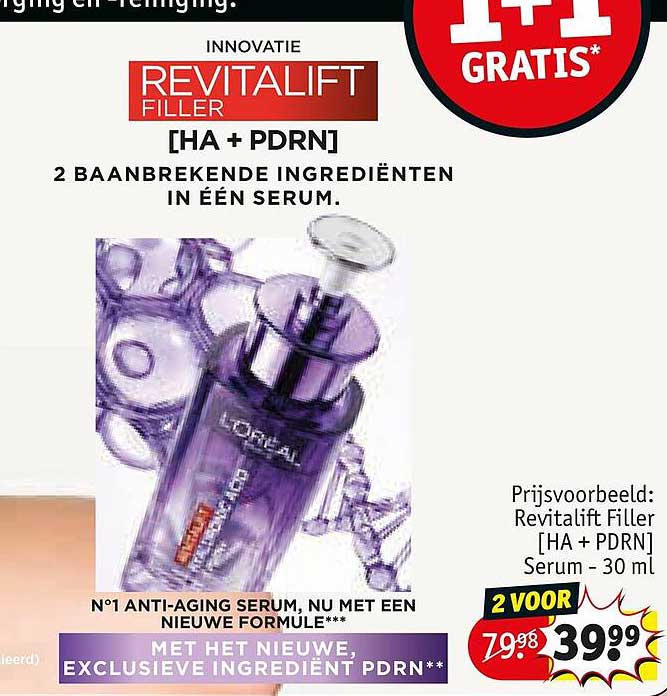 Revitalift Filler [HA + PDRN] 2 VOOR 39,99
