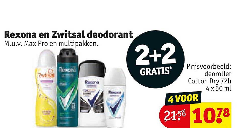 Rexona en Zwitsal deodorant 2+2 GRATIS*
