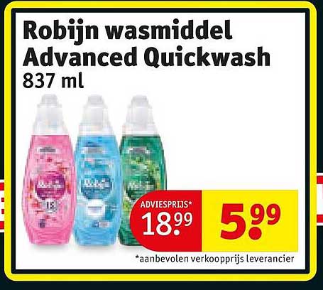 Robijn wasmiddel Advanced Quickwash 837 ml