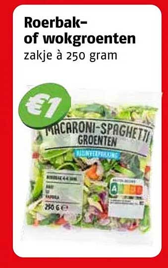 Roerbak- of wokgroenten zakje à 250 gram