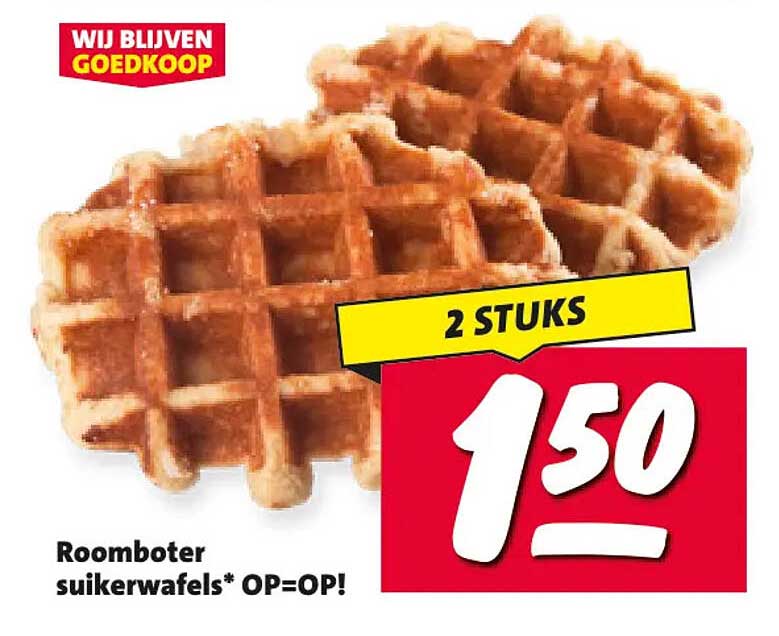 Roomboter suikewafels* OP=OP! 2 stuks