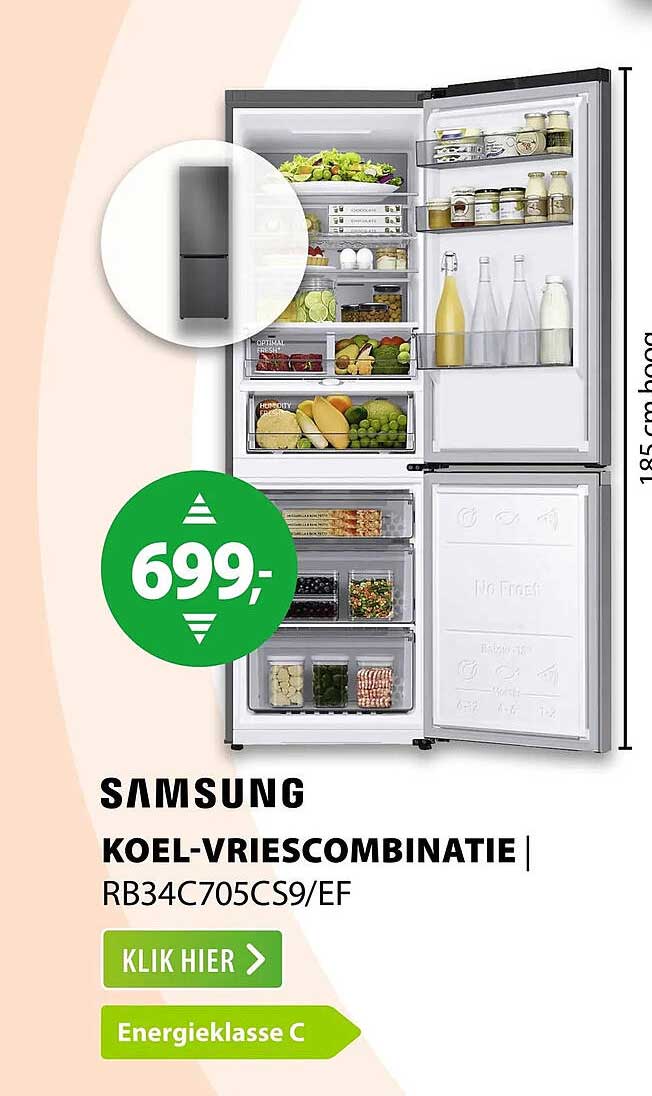 SAMSUNG KOEL-VRIESCOMBINATIE RB34C705CS9/EF
