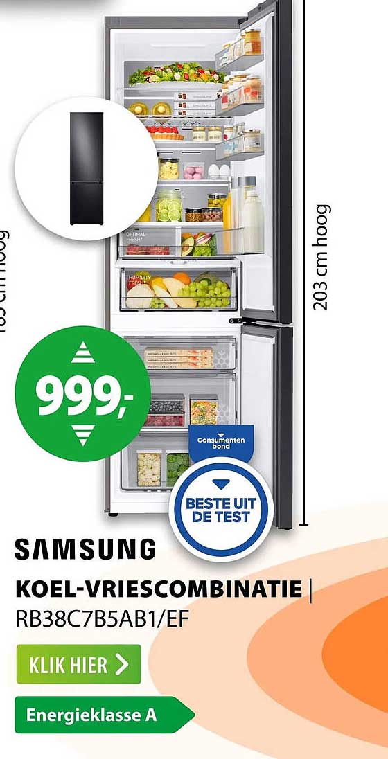 SAMSUNG KOEL-VRIESCOMBINATIE RB38C7B5AB1/EF