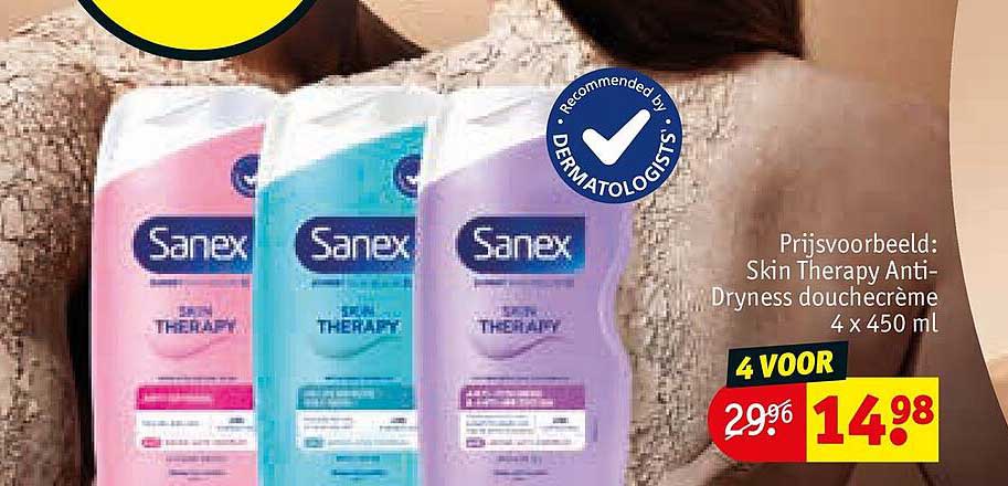 Sanex Skin Therapy Anti-Dryness douchecrème 4 x 450 ml 4 VOOR