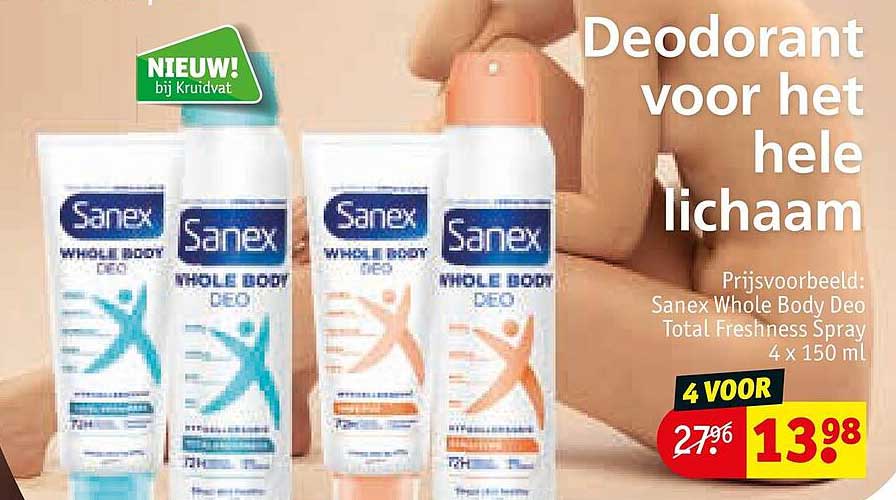 Sanex Whole Body Deo Total Freshness Spray 4 x 150 ml 4 VOOR