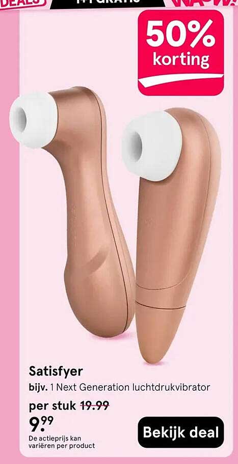 Satisfyer, bijv. 1 Next Generation luchtdrukvibrator 50% korting