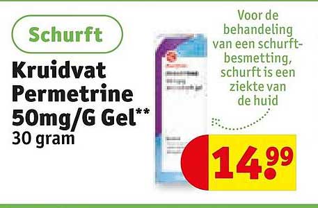 Schurft Kruidvat Permetrine 50mg/G Gel** 30 gram