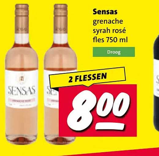 Sensas grenache syrah rosé fles 750 ml 2 flessen
