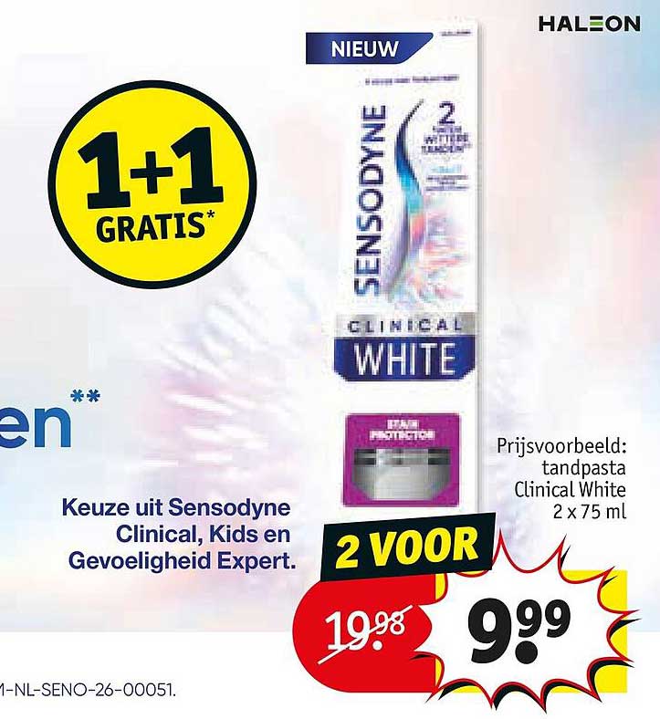 Sensodyne Clinical, Kids en Gevoeligheid Expert 1+1 gratis