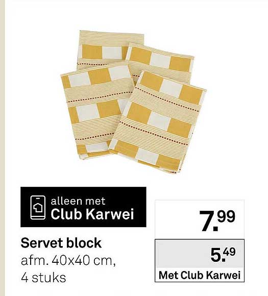 Servet block afm. 40x40 cm, 4 stuks