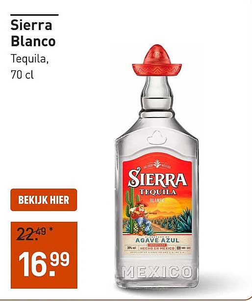 Sierra Blanco Tequila, 70 cl