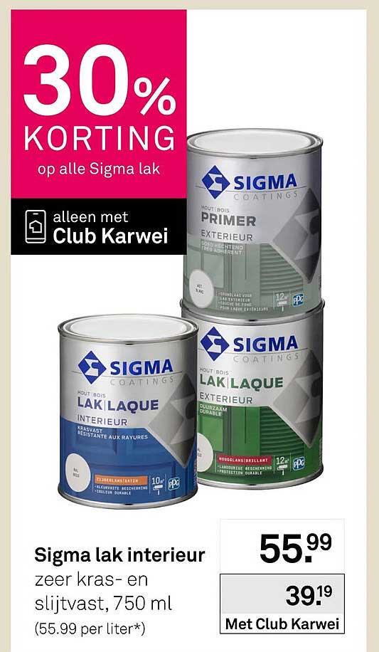 Sigma lak interieur zeer kras- en slijtvast, 750 ml