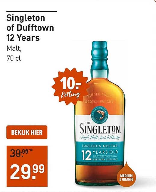 Singleton of Dufftown 12 Years Malt, 70 cl