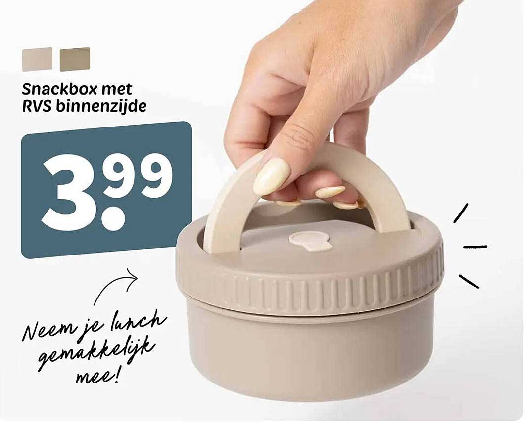Snackbox met RVS binnenzijde