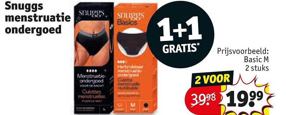 Snuggs menstruatie ondergoed 1+1 GRATIS*
