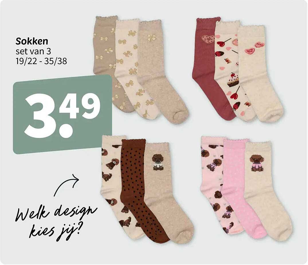Sokken set van 3 19/22 - 35/38