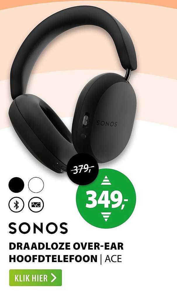 SONOS DRAADLOZE OVER-EAR HOOFDTELEFOON | ACE