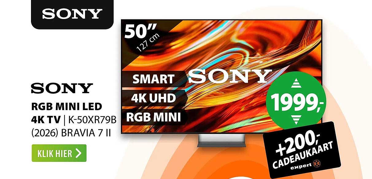 SONY RGB MINI LED 4K TV | K-50XR79B (2026) BRAVIA 7 II