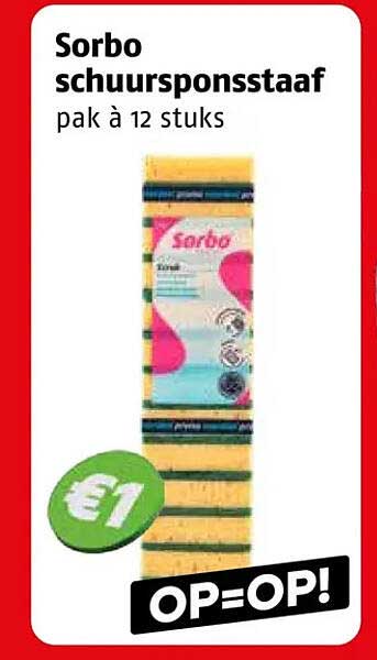 Sorbo schuursponsstaaf pak à 12 stuks OP=OP!