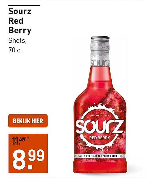 Sourz Red Berry Shots, 70 cl