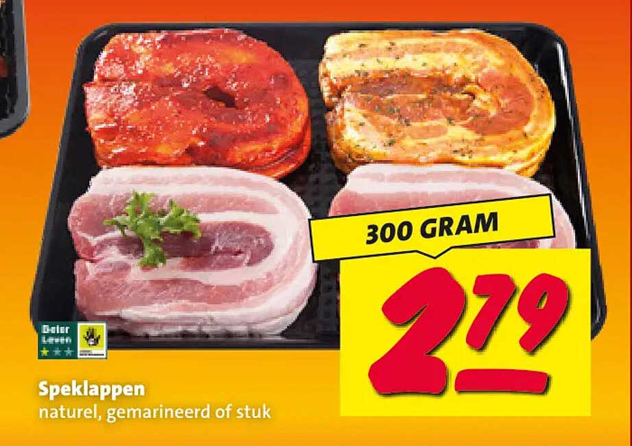Speklappen naturel, gemarineerd of stuk