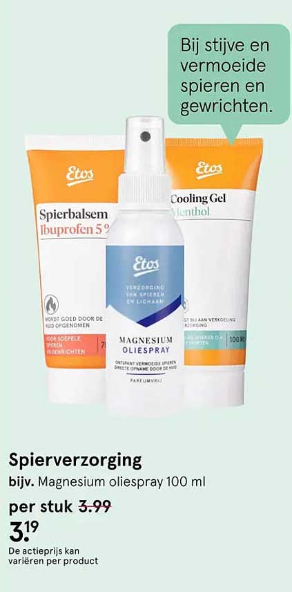 Spierverzorging bijv. Magnesium oliespray 100 ml