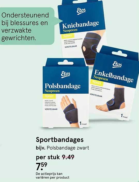 Sportbandages bijv. Polsbandage zwart