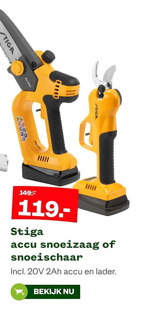 Stiga accu snoeizaag of snoeischaar