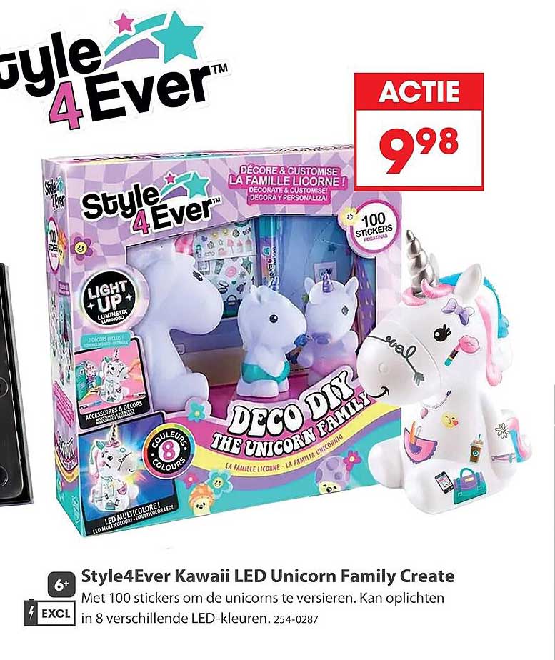 Style4Ever Kawaii LED Unicorn Family Create